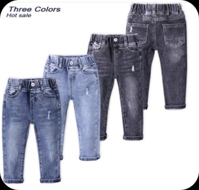 China Chinese Style Wholesale boy's Jeans Distressed Washing Hot sell boy's woven  denim  jeans pants for sale