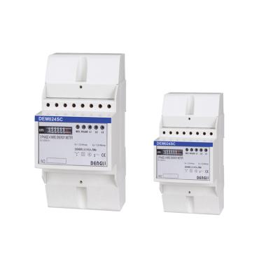 China PC Three Phase Four Wire Electronic DIN Rail Active Energy Meter (Poly Carbonate) DEM024SC for sale