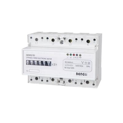 China PC (Poly Carbonate) DENGLI DEM021EI 3 Phase Electric Digital KWH Energy Meter for sale