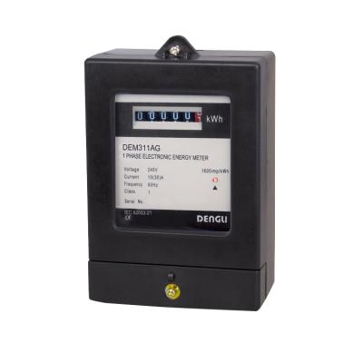 China PC Panel Meter Single Phase Digital Electronic Energy Meter (Poly Carbonate) DEM311AG for sale