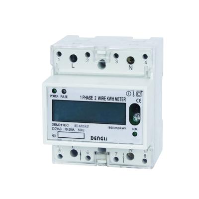 China Customized Design Single Phase Digital Electronic Din Rail Meter / Active Energy Meter With RS485 for sale