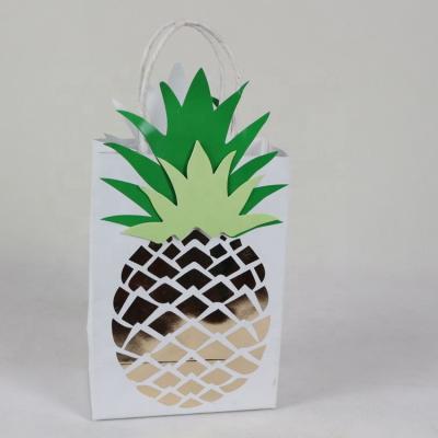 China Recyclable White Paper Kraft Paper Bag With Gold Stamp Fruit Shape for sale