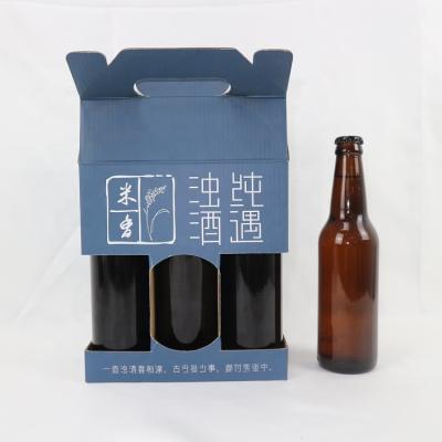 China Recycled Materials Corrugated Strong Cardboard Beer Bottle Packaging Cardboard Paper Box for sale