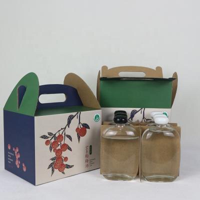 China Recycled Recycled 6 Pack Bayberry Bottle Materials Wine Carriers Corrugated Paper Packing Box for sale