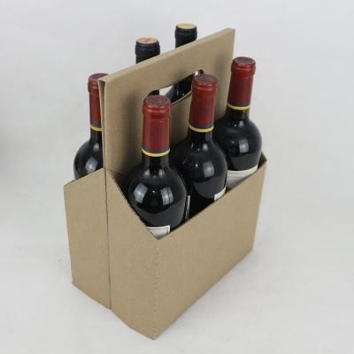 China Recycled Materials Logo Printed Corrugated Foldable 6 Bottle Wine Glass Display Suitcase Gift Box for sale