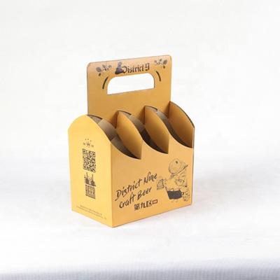 China Recycled Materials Cardboard 6 Pack Beer Bottle Wine Carriers Corrugated Paper Box for sale