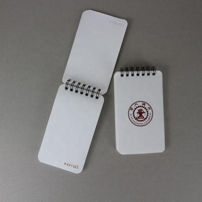 China Stone Custom Paper Sheet Spiral Binding 7.5*13cm Size 50 Material Waterproof Notebook for sale