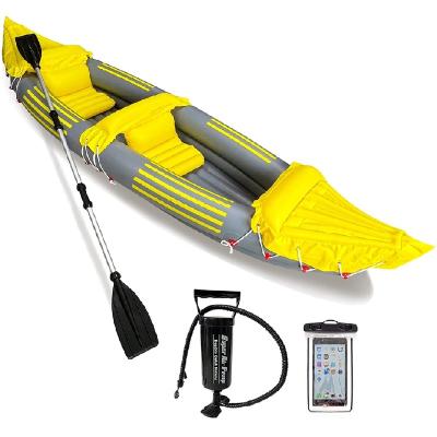 China lakes & Adult Inflatable Water Canoe Inflatable Rivers 2 People Kayak Casual Fishing Boat for sale