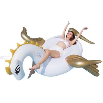 China Eco-friendly Adult Kids Rainbow Hot Sale Factory PVC Pegasus Inflatable Pool Float for sale