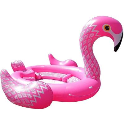 China 0.5mm best quality big quality summer water pool toy pvc inflatable fun 6 person flamingo sale float for sale