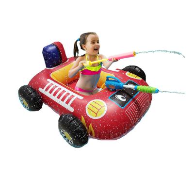 China Kids Inflatable Baby Boat Tools PVC Cartoon Outdoor Carpool Swimming Ring Floats With Water Gun Toddlers for sale