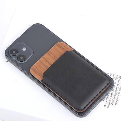 China Fashion Cell Phone Credit Card Holder For iPhone Wallet Leather Credit Card Holder With MagSafe for sale