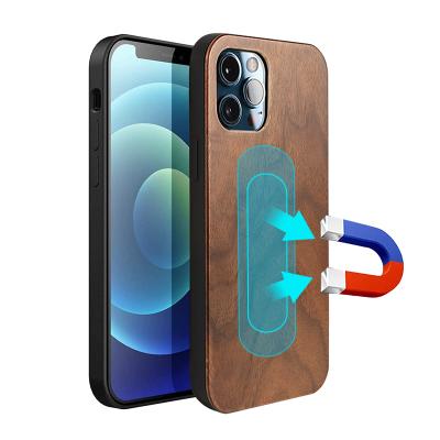 China China Factory Custom Wooden TPU Protective Case Full Built In Shockproof Magnets For Magsafe For iPhone 12 OEM For iphone 12 5.4/6.1' 6.7' for sale