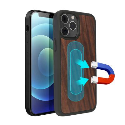 China 3D Knight Thick TPU Eco-Friendly Bumper Phone Wooden Case With Magnet For Iphone 12 11For Magsafe Charging for sale