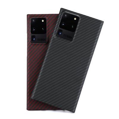 China Unique Style Full Real Aramid Carbon Fiber Luxury Slim BLACK Phone Case For Samsung Galaxy Note 20 Ultra 5G for sale