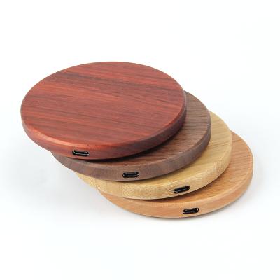 China Smart Recognition China Factory Custom Your Logo Natural Wood Wireless Charger For Iphone Series, Wood Charger For Samsung for sale