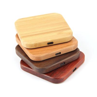 China Intelligent recognition natural wood wireless charger for Iphone series, wooden charger for Samsung for sale