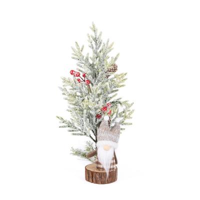 China Plastic Christmas Decorated Tree w/wooden, Christmas Decoration, Mini Christmas Tree Decoration Party Decoration for sale