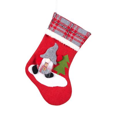 China Christamas Home Decor Christmas Stocking with Christmas Tree Decorations Christmas Socks Hanging Decoration Party Decoration for sale