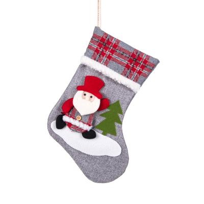 China 4 Styles Christmas Stocking with Christmas Tree Decorations Set Christmas Socks Hanging Christmas Decoration for sale