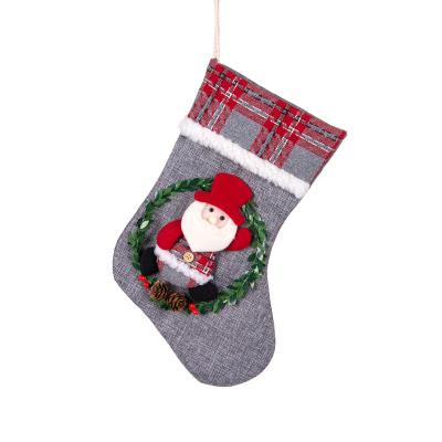 China Christamas Home Decoration Gift Sack Christmas Stocking with Christmas Tree Decorations Set Christmas Socks Hanging for sale