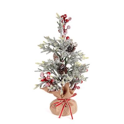 China Plastic Christmas Decorated Tree w/wooden, Christmas Decoration, Mini Christmas Tree Decoration Party Decoration for sale