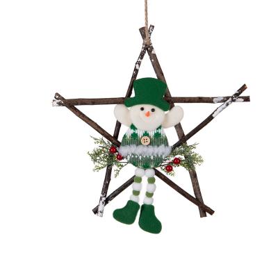 China Rattan w/Polyester Party Decoration, Hanging Christmas Tree Ornaments Decorations, Christmas Tree Garland for sale