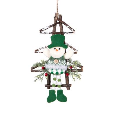 China Rattan w/Polyester Christmas Decoration Supplier, Christmas Tree Ornaments Hanging Decorations, Christmas Hanging Decoration for sale