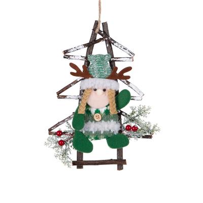 China Rattan w/polyester Christmas decoration, Christmas hanging decoration, Christmas tree ornaments hanging decorations for sale