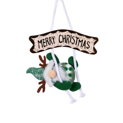 China Polyester w/plastic Christmas Hanging Deco.with Merry Christmas Words Christmas Decoration Ornament Christmas Fabric Pendant for sale