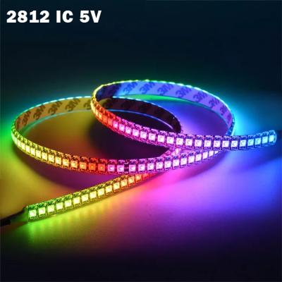 China Theme park high brightness dreamcolor 5050 2812 lux rgb led 3 accessible built in IC ws2812 dc 5V ws2812 led strip light for sale