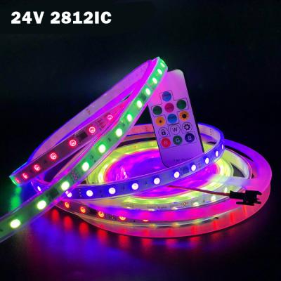 China Theme Park Black 5050 Dream RGB LED Strip Light WS2812B ws2812 2812 WS2812 IC Digital Color DC 24V LED Strip PCB 60led/M for sale