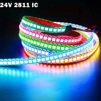 China Theme Park Wholesale Narrow 3mm Width Pixel Led Strip WS2812B LED Strip 60/72/96 Led 2812 Full Color Pixels RGB WS2812 IC Black PCB IP2 for sale