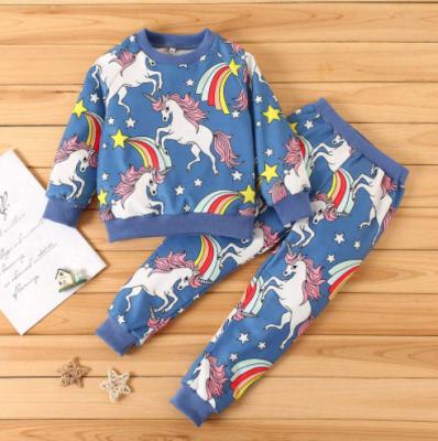 China YINJ Fashion Casual Custom Kids New Clothes Boys Girls Autumn Set Print Round Neck Hoodies + Pants Boy Clothing Sets Boy Clothes Set for sale