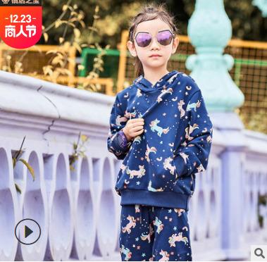 China YINJ New Design Casual Toddler Girls Sets Boutique Gray Unicorn Print Kids Clothing Sets Girls Sets 5 Years Old for sale