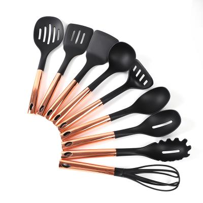 China Durable Stainless Steel Handle 9 Piece Nylon Kitchenware Utensils Set Kitchenware Kitchenware Tool Kit for sale