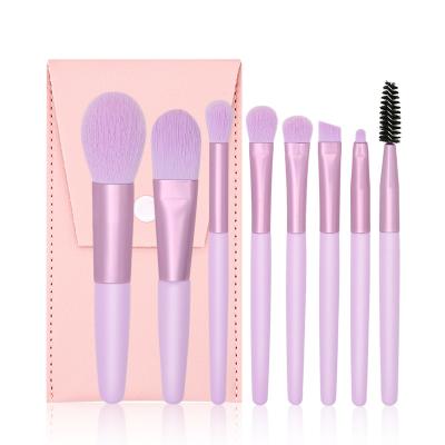 China Angular Blush New Custom Logo Synthetic Hair Professional Cosmetic 8pcs Makeup Brushes Private Label Make Up Brush Set for sale