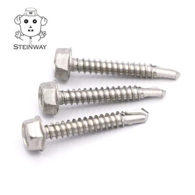 China Pan Hardened 410 Stainless Flange Self Tek Head Self Tapping Hex Drilling Sheet Metal Screws For Point #5 Metal Hi Teks for sale