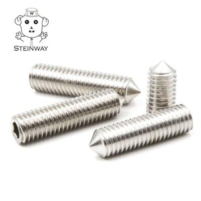 China Hexagon Socket Head China Manufacturer Din 914 Stainless Steel Cone Point Hex Socket Grubless Set Screw for sale