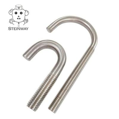 China Custom Heavy Industry 304 Stainless Steel 316 Base Hook J-Bolt Screw Ground Anchor M12 for sale