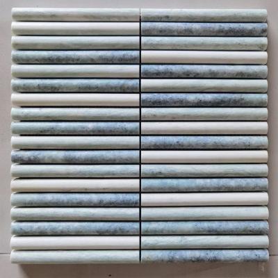 China Natural Stone House Front Wall Tiles Curve Modern Mini Flute Mosaic Backsplash Tiles Decoration Ribbed Fluted Marble Mosaics for sale