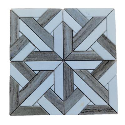 China Natural Stone Home Flooring Tiles Mixed Color Marble Natural Stone Polished Wall Tile Mosaics for sale