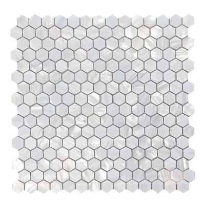 China Parquet Mother of Pearl Mosaic Seamless Seashell Hexagon Pattern Bedroom and Bathroom Shell Wall Tile Mosaic Tiles for sale