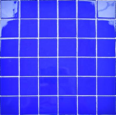 China Parquet Swimming Pool Tile Glass Mosaic Blue Color Swimming Pool Tiles Crystal Glass Pool Tiles for sale