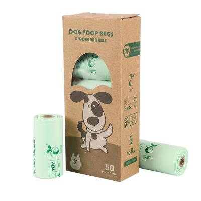 China Eco Friendly Wholesale Biodegradable Compostable Plastic Garbage Stored 100% Pet Cornstarch Poop Bag 100% Plastic Waste Bags Roll 10pcs for sale