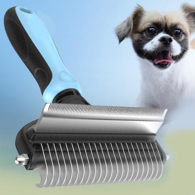 China Petododo Stocked 2 in 1 Pet Grooming Brush for Cats and Dogs Hair Tangles Removing Brushes Pet Blades Combs for sale