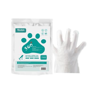 China 5Fingers Stocked Non-Toxic Lick Gloves Durable Antibacterial Cat Dogs Spunlace Disposable Nonwoven Pet Cloths Cleaning Glove for sale