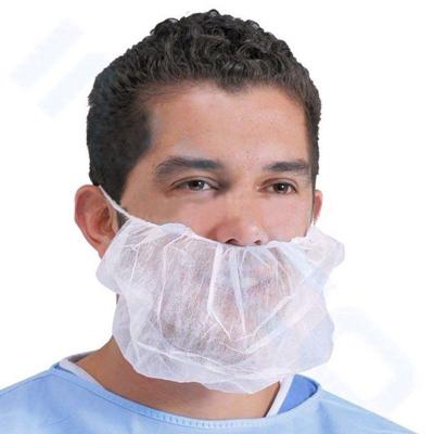 China Cleanroom Protective Food Industry Beard Cover Manufacturer Two Disposable Nonwoven Ear-loops pp for sale