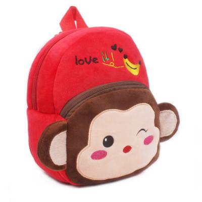 China Portable Cute Monkey Kids Animal Backpacks Girls School Bags Backpack With Plush for sale