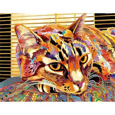 China Home Decorations DIY Oil Painting By Numbers Cat Art Pictures By Numbers Animal Drawing On Canvas Home Wall Decor for sale